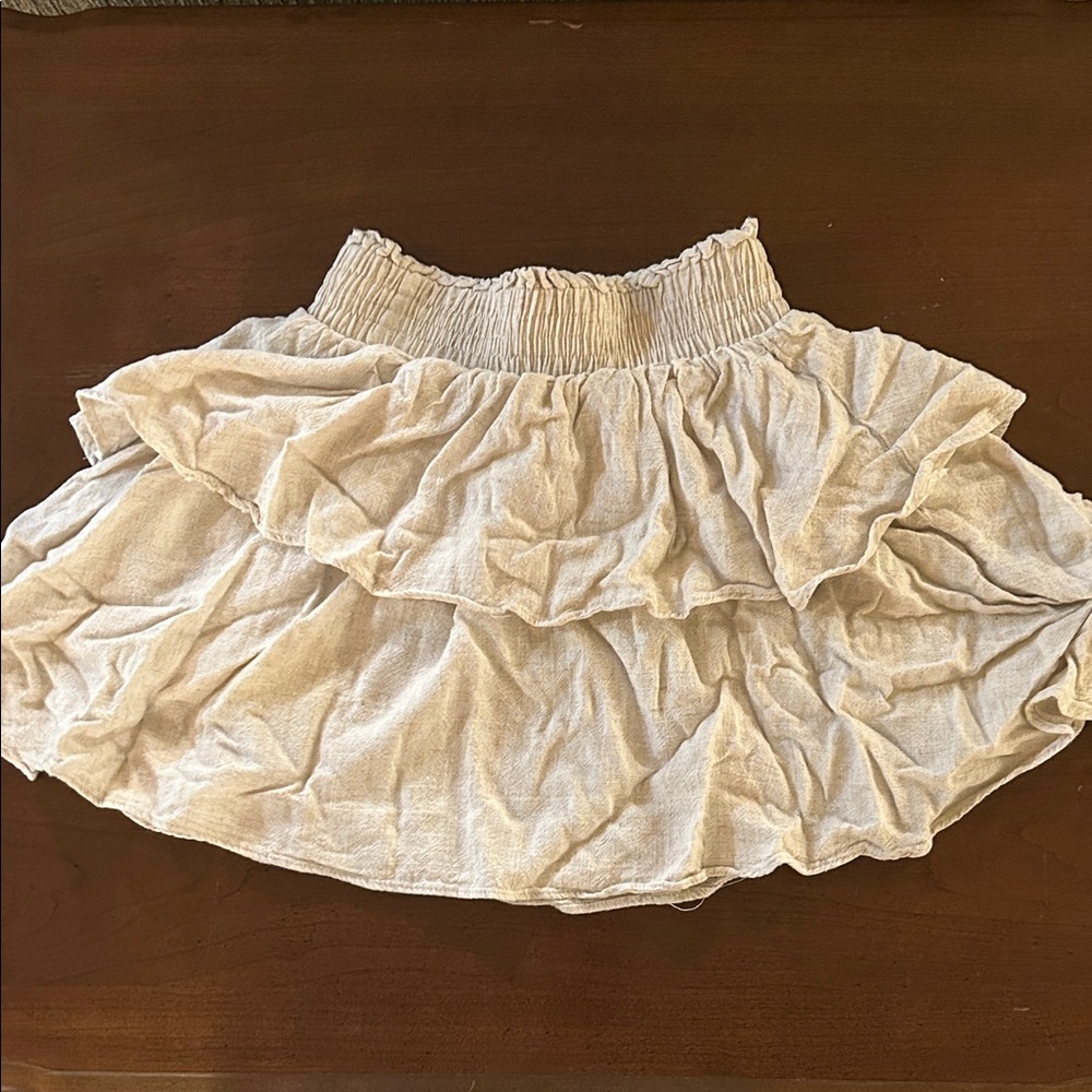 Princess Polly Cream Layered A-Line Skirt